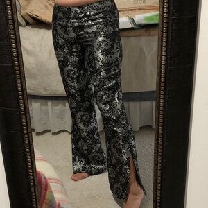 8 Willi Smith Y2K 90s Club Pants Brocade Asian Floral Split Bells Dance Vintage
